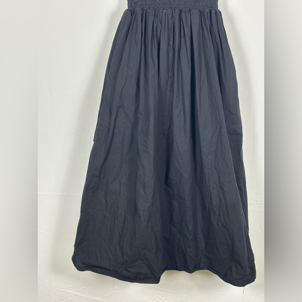 French Connection Midi Dress Smocked Black Size 2 - Picture 5 of 10